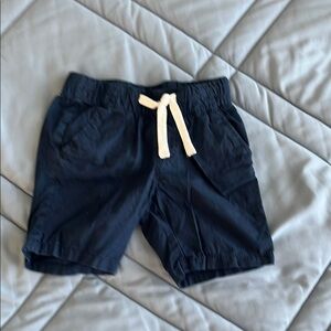 Navy Kids Shorts with Cream Drawstring